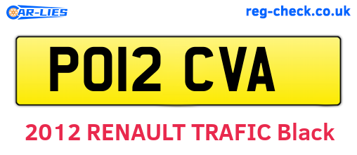 PO12CVA are the vehicle registration plates.