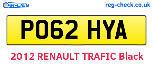 PO62HYA are the vehicle registration plates.