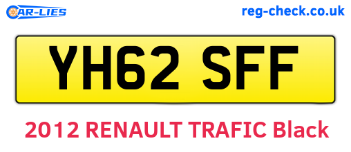 YH62SFF are the vehicle registration plates.
