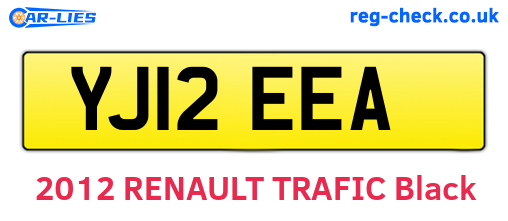 YJ12EEA are the vehicle registration plates.