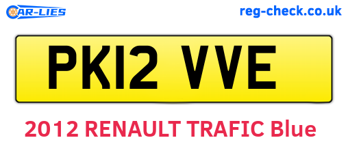 PK12VVE are the vehicle registration plates.