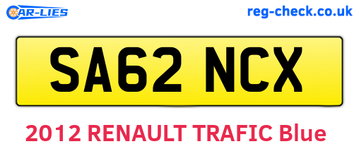 SA62NCX are the vehicle registration plates.