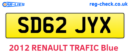 SD62JYX are the vehicle registration plates.
