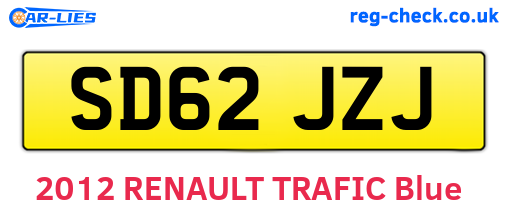 SD62JZJ are the vehicle registration plates.