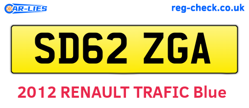 SD62ZGA are the vehicle registration plates.