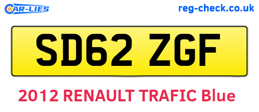 SD62ZGF are the vehicle registration plates.