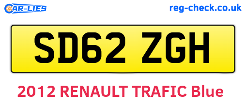 SD62ZGH are the vehicle registration plates.