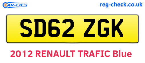 SD62ZGK are the vehicle registration plates.