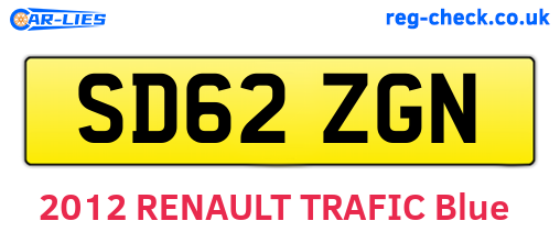 SD62ZGN are the vehicle registration plates.