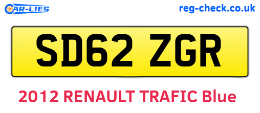 SD62ZGR are the vehicle registration plates.