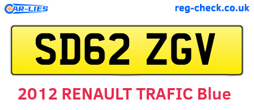 SD62ZGV are the vehicle registration plates.