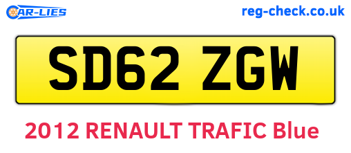 SD62ZGW are the vehicle registration plates.