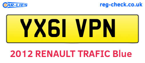 YX61VPN are the vehicle registration plates.