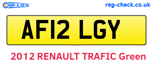 AF12LGY are the vehicle registration plates.