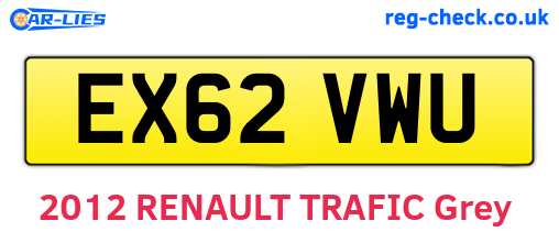 EX62VWU are the vehicle registration plates.