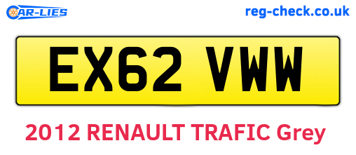 EX62VWW are the vehicle registration plates.