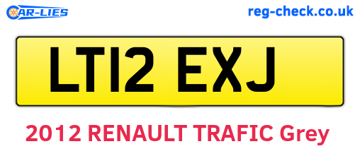 LT12EXJ are the vehicle registration plates.