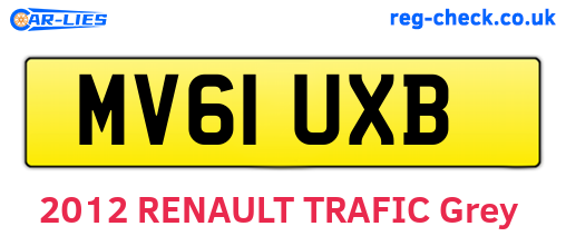 MV61UXB are the vehicle registration plates.