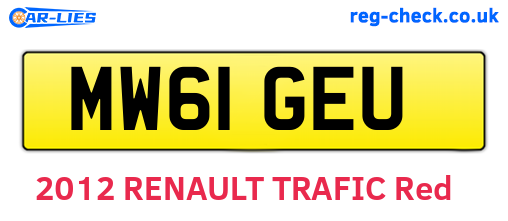 MW61GEU are the vehicle registration plates.