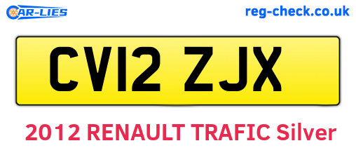 CV12ZJX are the vehicle registration plates.