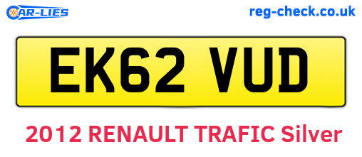 EK62VUD are the vehicle registration plates.