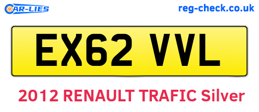 EX62VVL are the vehicle registration plates.