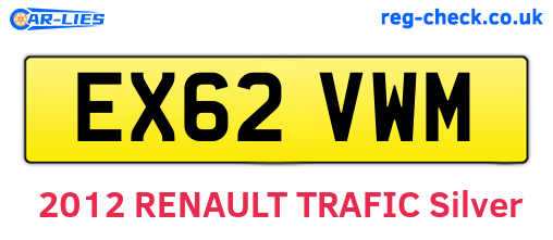 EX62VWM are the vehicle registration plates.
