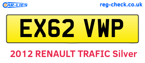 EX62VWP are the vehicle registration plates.
