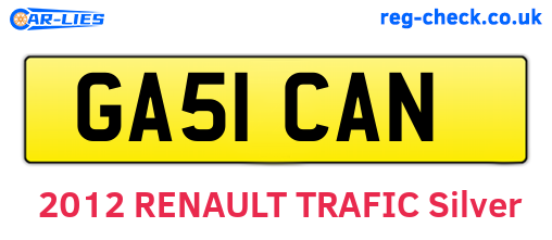 GA51CAN are the vehicle registration plates.