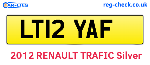 LT12YAF are the vehicle registration plates.