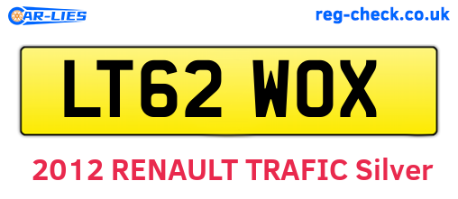 LT62WOX are the vehicle registration plates.