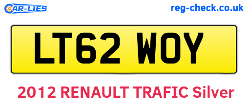 LT62WOY are the vehicle registration plates.