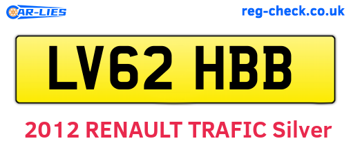 LV62HBB are the vehicle registration plates.