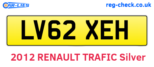 LV62XEH are the vehicle registration plates.