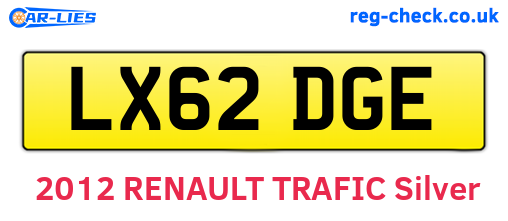 LX62DGE are the vehicle registration plates.