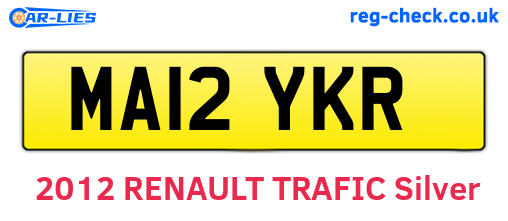 MA12YKR are the vehicle registration plates.
