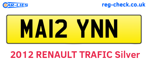 MA12YNN are the vehicle registration plates.