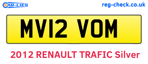 MV12VOM are the vehicle registration plates.