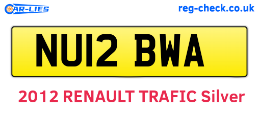 NU12BWA are the vehicle registration plates.