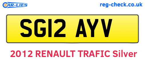 SG12AYV are the vehicle registration plates.