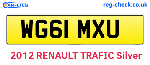 WG61MXU are the vehicle registration plates.