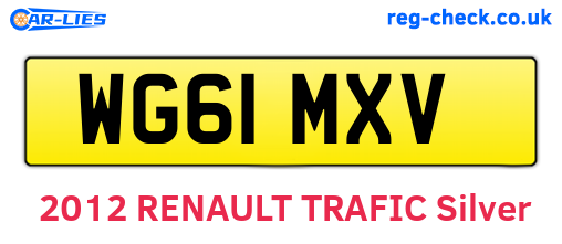 WG61MXV are the vehicle registration plates.