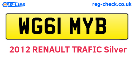 WG61MYB are the vehicle registration plates.