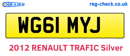 WG61MYJ are the vehicle registration plates.