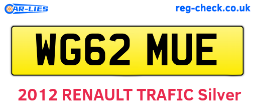 WG62MUE are the vehicle registration plates.