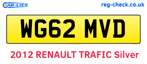 WG62MVD are the vehicle registration plates.
