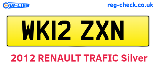 WK12ZXN are the vehicle registration plates.