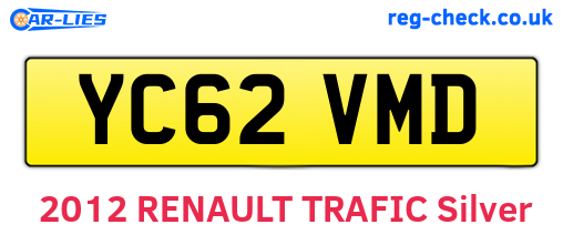 YC62VMD are the vehicle registration plates.