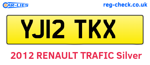 YJ12TKX are the vehicle registration plates.