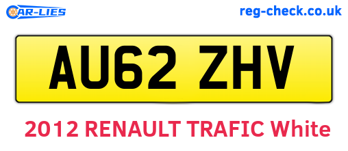 AU62ZHV are the vehicle registration plates.